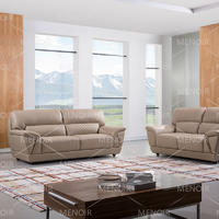 Menoir comfortable high back leather sofa in small solid wood legs,  WA-S287