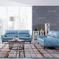 Menoir modern leather sofa with removable  backpad and steel feet WA-S307