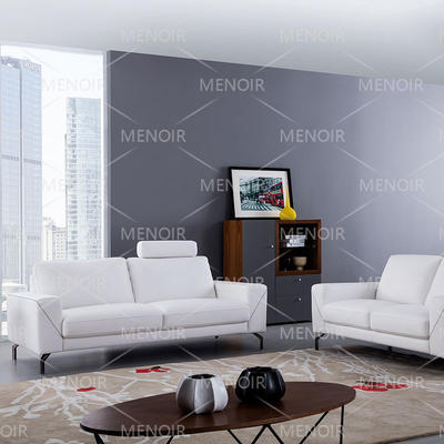 Menoir leather 1+2+3 sofa with headrest and hardware feet WA-S310