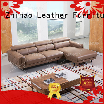 hot selling black contemporary leather sofa customized for household Zhihao