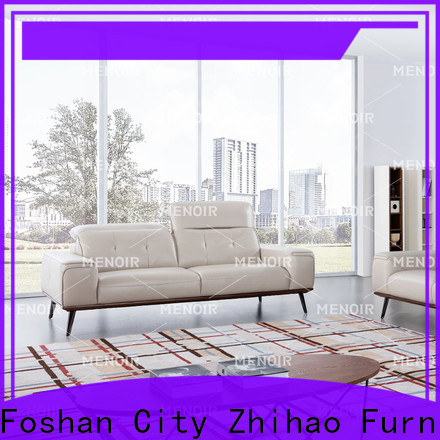 Menoir low-cost black leather sofa from China for bedroom