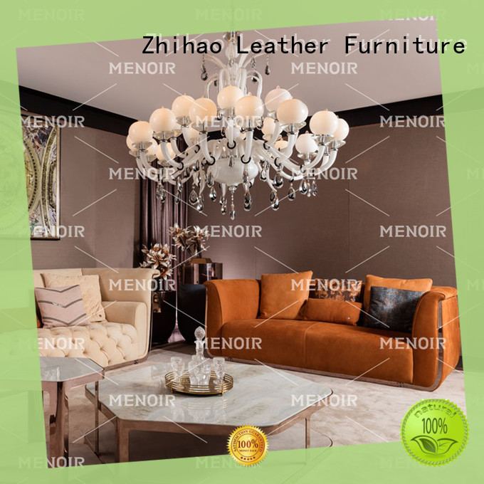 approved brown leather sofa from China for hotel